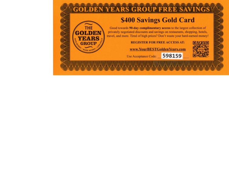 400 savings gold card the golden years group